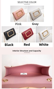 Detail view of small crossbody bag showing interior capacity and five color options