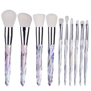 Diamant Kristal Make-up Kwasten Kunststof Handvat Synthetische Vezel Aluminium Buis Poeder Oogschaduw Foundation Blenden Beauty Tools