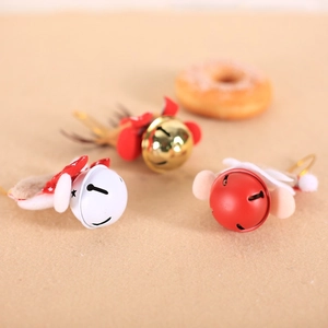 Christmas plaid bell ornaments featuring plush reindeer ears and stars for tree decor