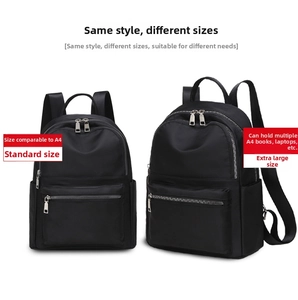 Confronto dimensioni tra zaino in nylon standard e versione ad alta capacità