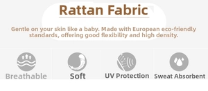 Detail showing breathable, UV-resistant straw fabric and soft sweat-absorbent material