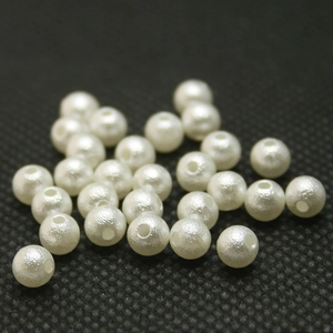Perline in ABS bianco crema con finitura opaca e foro per creazione di gioielli fai da te