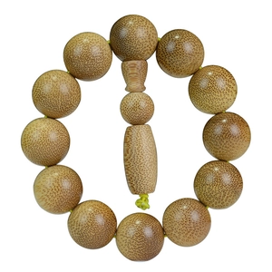 Dragon Blood Golden Silk Bamboo Buddhist bracelet with natural grain and wood beads