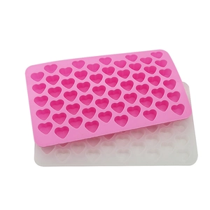 55-cavity heart silicone mold for DIY chocolate ice cubes and jewelry making