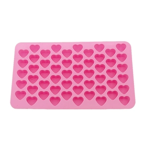 55-cavity pink heart silicone mold for DIY chocolate, ice cubes, and resin crafts