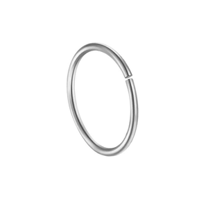 Polished silver stainless steel nose hoop jewelry with an open ring minimalist design