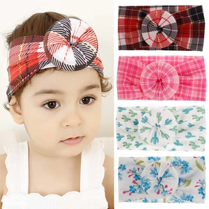 Diademas de Nailon Suave Para Bebé Nudo de Dona Estampado Bohemio Cuadros Floral Fruta Cactus Cintas Elásticas Accesorios de Verano