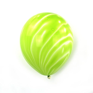 Detailed view of a 12 inch green agate marble latex balloon with high gloss finish
