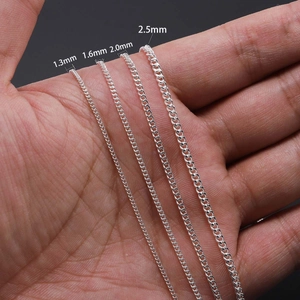 Silver metal DIY link chains in four widths 1.3mm to 2.5mm for jewelry making