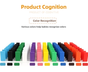 Macro shot of 12-color assorted wooden dominoes showing smooth texture and vibrant colors