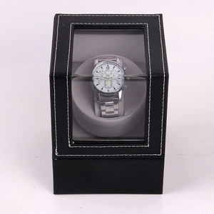 Single electric watch winder automatic mechanical watch display box in black PU leather