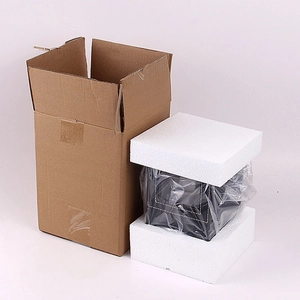 Factory packaging view of PU leather single watch winder box for automatic mechanical watches.