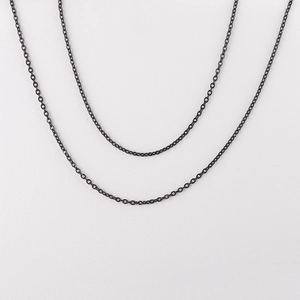 Macro shot of durable black stainless steel square link chain for DIY necklace making