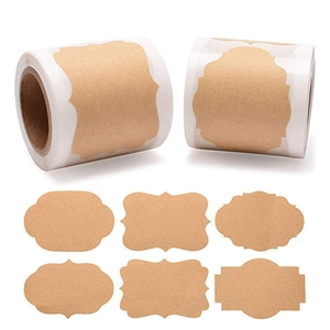 Etichette In Carta Kraft Bianche Adesivi Per DIY Cucina Imballaggio Regalo Vintage Marrone