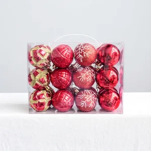 Christmas Ball Ornaments Shatterproof Plastic Mixed Texture Hanging Tree Decorations Holiday Party Home Decor