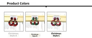 Three styles of Christmas plaid cloth hoop earrings in red, green and multicolor options