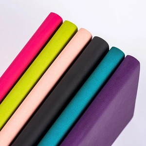 Rainbow edged PU leather notebooks in 6 colors including pink, green, blue and black