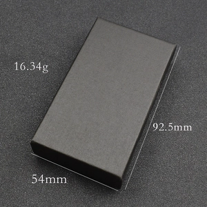 Scatola regalo rettangolare nera universale con trama in tessuto, 92,5x54mm