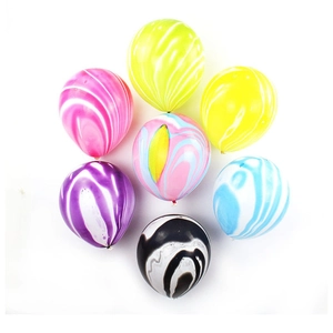 Set of 7 colorful marble agate 12-inch latex balloons for party and birthday decoration