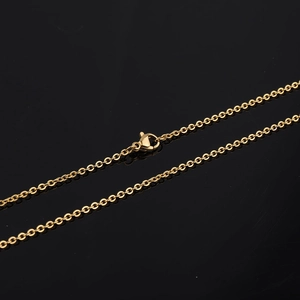 Gepolijste 18k vergulde roestvrijstalen cable chain ketting met stevige karabijnsluiting