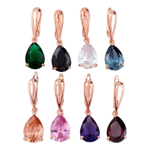 Orecchini A Goccia Rame Placcato Oro Rosa Zirconia Taglio Pera Stile Francese Gioielli Eleganti Regalo Per Donna
