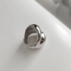 Detailed view of thick 925 sterling silver ring showing internal S925 hallmark stamp