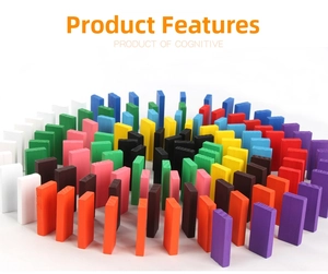 Macro detail of colorful wooden dominoes arranged in a sunburst pattern on white background