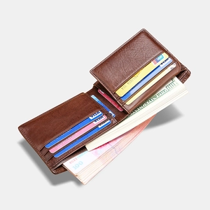 Portefeuille bifold en cuir véritable pour hommes avec protection RFID et fentes cartes