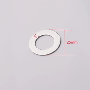 Polished stainless steel round pendant with 5mm inner and 25mm outer diameter dimensions