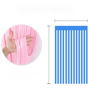 Detail of 1x2m macaron fringe curtain for party wall decoration and backdrop setups