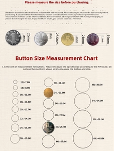 Size comparison chart for resin cherry pendants showing button units and measurements
