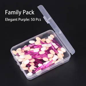 50-piece set of dual-sided eyeshadow sponge applicators in a transparent storage box