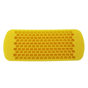 Yellow silicone ice tray mold with 150 mini heart shapes for DIY baking and chocolate