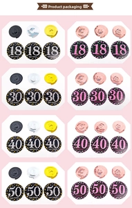 Set dettagliato di spirali di compleanno in PVC oro e rosa con tessere numeriche