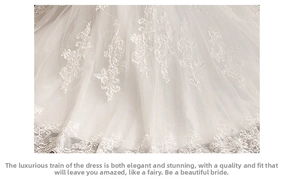 Exquisite close-up of white lace floral embroidery on long bridal gown train fabric