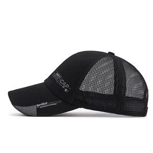 Summer Breathable Mesh Baseball Cap For Men Women Adjustable Snapback Trucker Hat Outdoor Sports Sun Hat Long Brim Letter Print