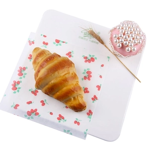 Food-grade strawberry greaseproof wax paper for wrapping croissants and burgers