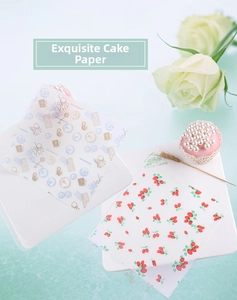Greaseproof food wrapping paper with vintage stamp and strawberry patterns for baking
