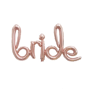 Rose gold bride to be cursive letter foil balloon for wedding party decorations
