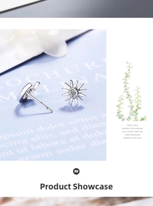 Macro view of starburst stud earrings with central sparkling cubic zirconia stones