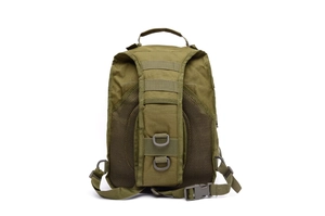 Tactical camo saddle bag with breathable mesh back padding and durable buckle system