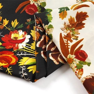 Elegant 130cm silk satin scarf featuring butterfly and floral print with vivid red accents