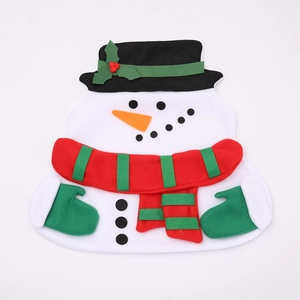 Set de table de Noël avec motif bonhomme de neige et écharpe rayée pour décor de fêtes