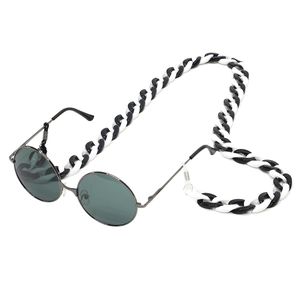 Acrylic Resin Glasses Chain Anti-slip Eyewear Strap Large Link Retro Black White Contrast Decorative Holder