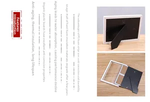 Detail showing durable PS foam frame backboard and support bracket on wooden desk