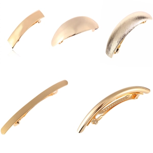 5er-Set geometrische Haarspangen aus Legierung in Gold und Silber mit matter Metalloberfläche