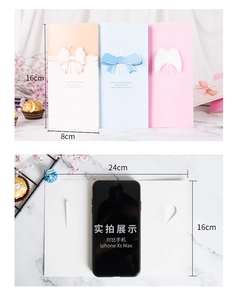 3D butterfly bow greeting cards set with envelopes shown beside a smartphone for scale