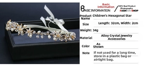 Close-up of alloy flower headband with crystals, pearls and white ribbon detail
