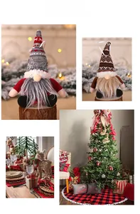 Scene showing Nordic Christmas gnomes with knitted hats and long beards for holiday decor