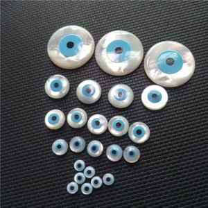 Evil Eye Round Beads Natural Mother Of Artificial Pearl Shell Turquoise Jewelry Making DIY Accessories Charm Protective Amulet